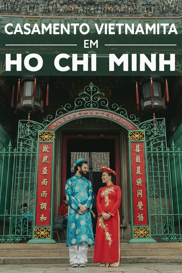 Casamento vietnamita em Ho Chi Minh com trajes típicos do Vietnã. Créditos: Thường