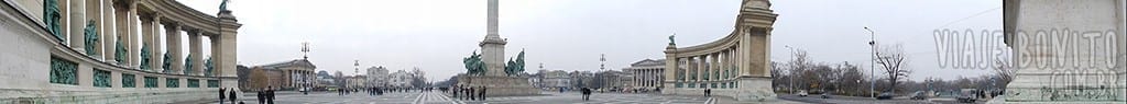 Visão panorâmica da Heroes' Square, Budapeste, Hungria