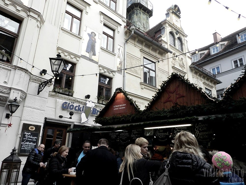 Graz, Áustria, durante o Natal em uma Christmas Market