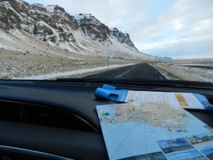 Estrada islandesa após visitar Seljalandsfoss