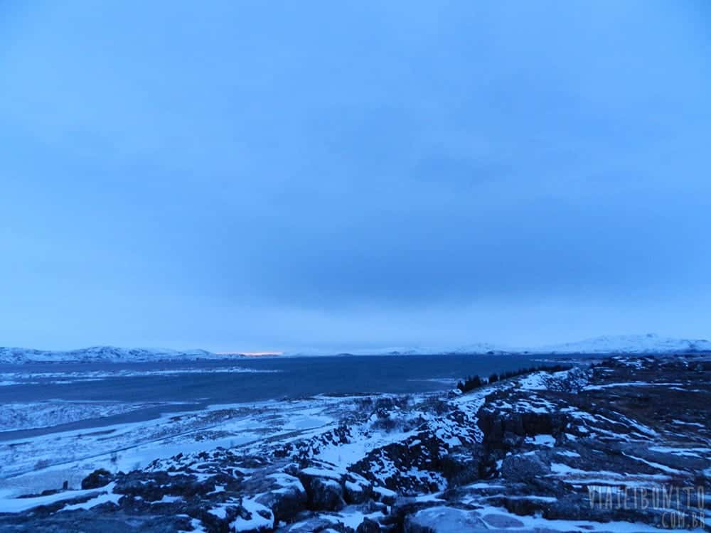 Vista do mirante de Þingvellir, Islândia
