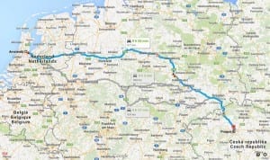 Trajeto da road trip pela Alemanha