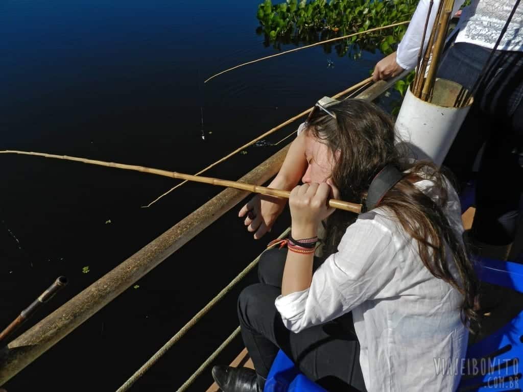 Gisele participando da Pescaria de Piranhas no Pantanal feita pela Fazenda San Francisco, em Miranda, Mato Grosso do Sul
