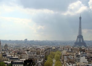Vista panorâmica a partir do alto do Arco do Triunfo, Paris, França