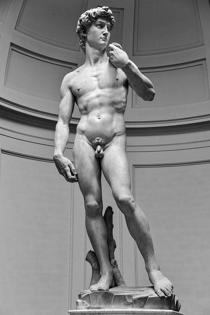 David de Michelangelo, uma das obras mais visitadas em Florença, na Itália