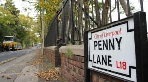 "Penny lane is in my ears and in my eyes
There beneath the blue suburban skies"