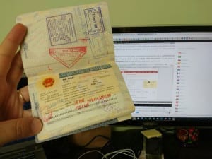 Visto do Vietnã no passaporte