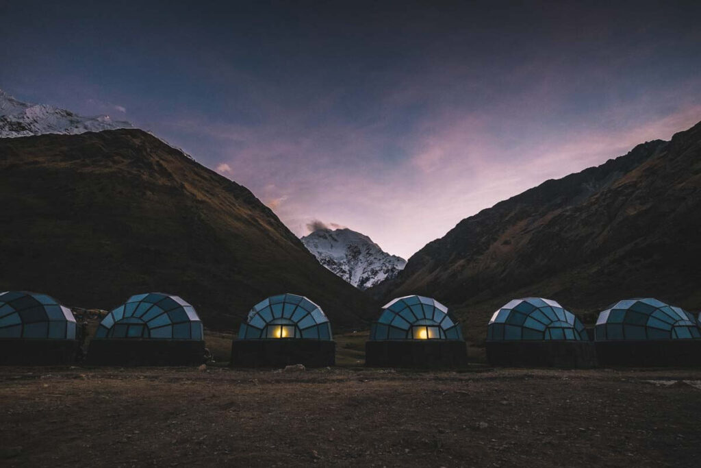 Sky Dome, acomodação com cúpula geodésica na Trilha Salkantay