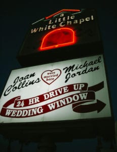 Letreiro da Little White Wedding Chapel, em Las Vegas, Nevada, Estados Unidos