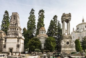 Pátio do Cemitério Monumental de Milão