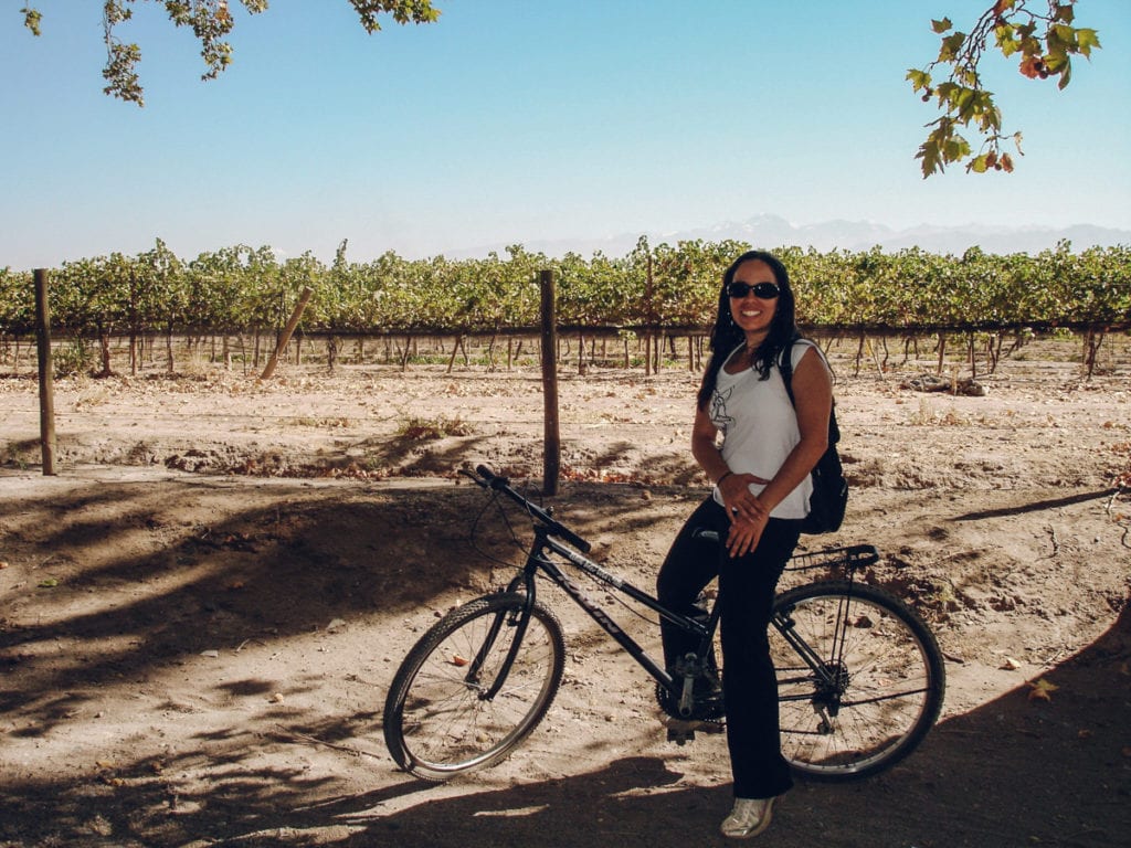 A melhor forma de percorrer a rota do vinho em Mendonza sem gastar muito é de bicicleta
