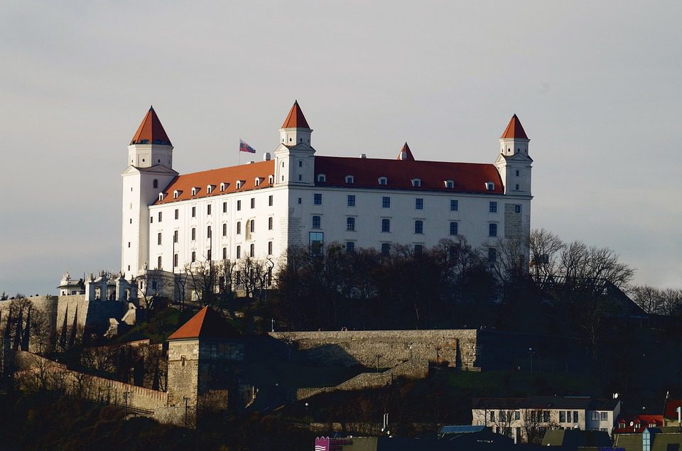 Castelo da Brastislava, na Eslováquia, leste europeu