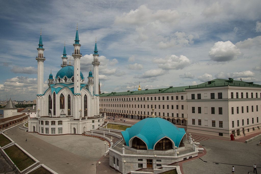 Mesquita Kul Sharif, cartão postal de Cazã, na Rússia