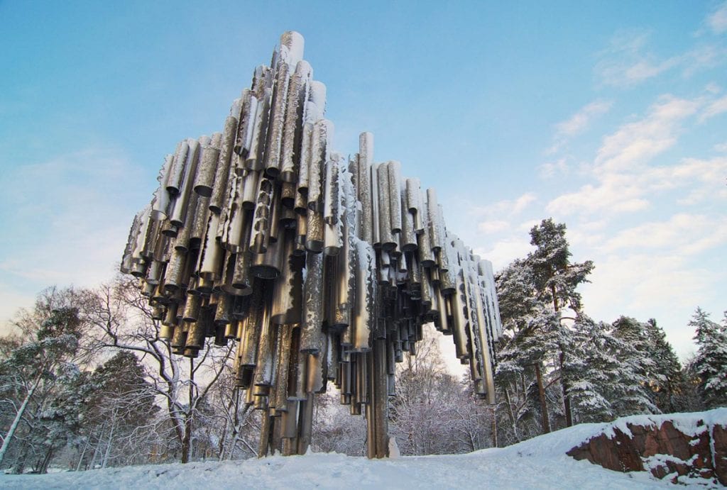 Monumento a Sibelius em Helsinque, Finlândia