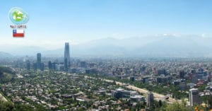 Vista aérea de Santiago, Chile