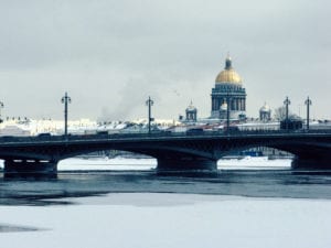 Blagoveshchensky Bridge em São Petersburgo, Rússia