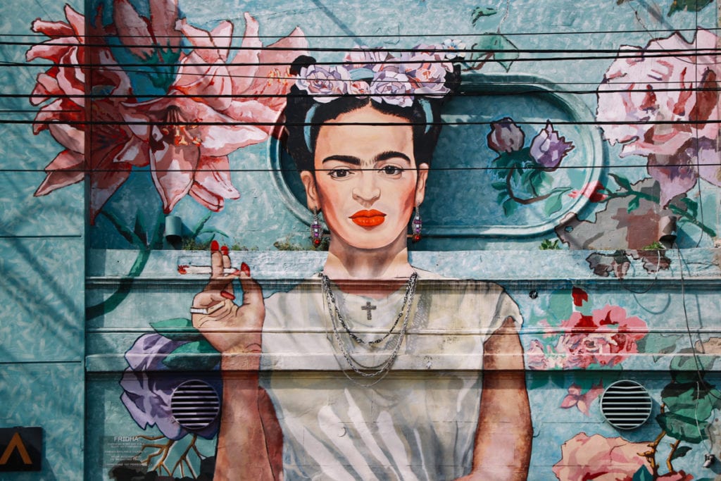 Mural grafite Frida Kahlo em Palermo, Buenos Aires, capital argentina