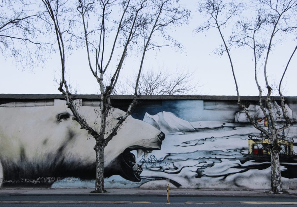 Grafite Greenpeace Artico em Palermo, Buenos Aires, Argentina