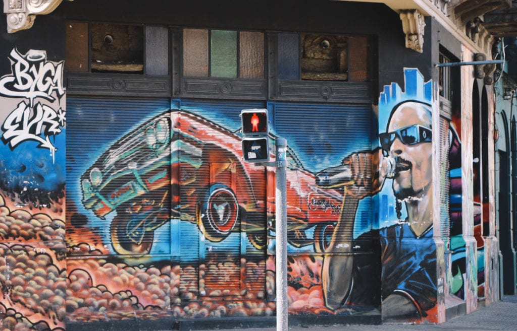 Grafite do rapper Snoop Dogg em Palermo, Buenos Aires, Argentina