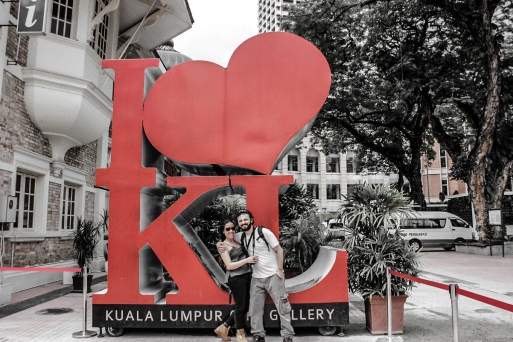 Letreiro "I Love Kuala Lumpur" na Merdeka Square