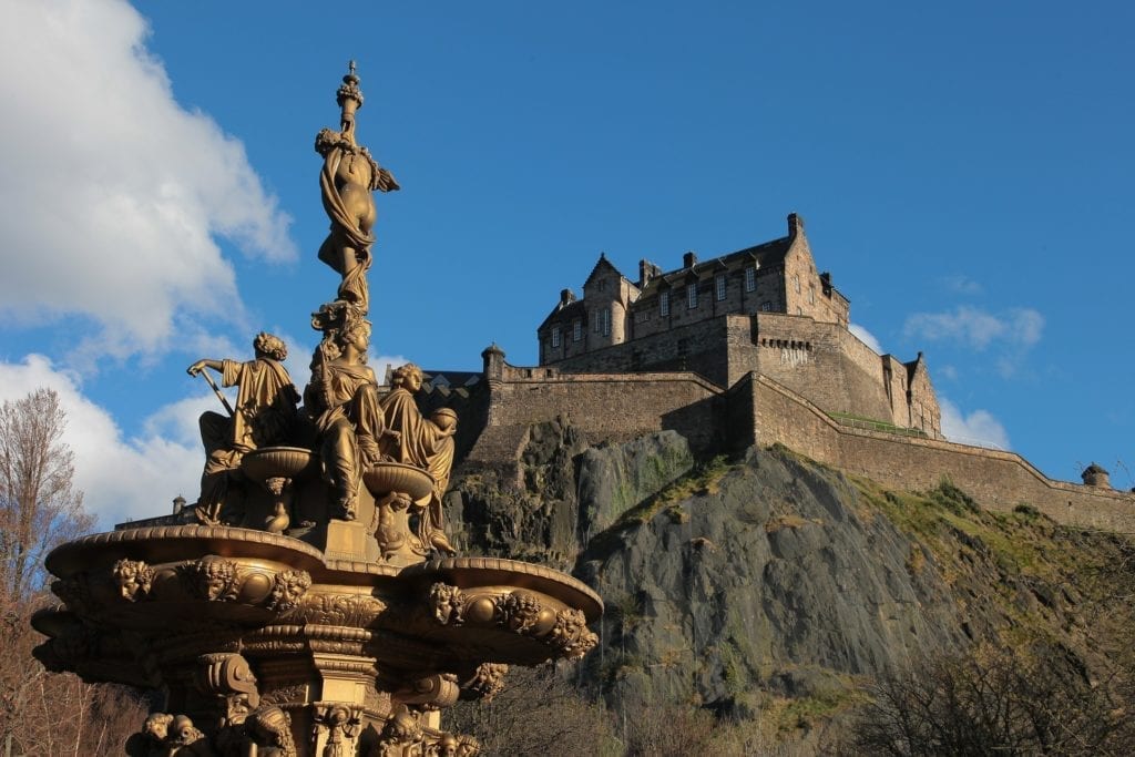 Castelo de Edimburgo na Escócia, Reino Unido