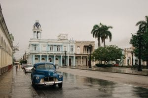 Vestígio de chuva causada pela tempestade subtropical Alberto em Cienfuegos, Cuba