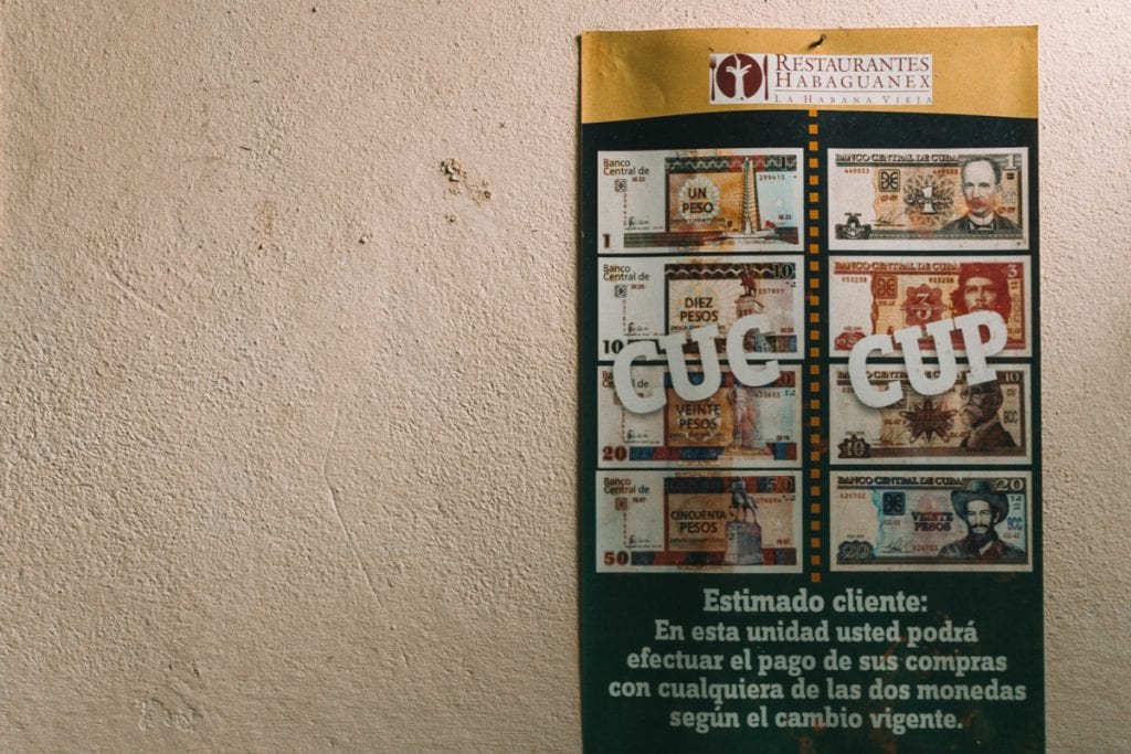 Diferenças entre CUP e CUC, as duas moedas vigentes em Cuba