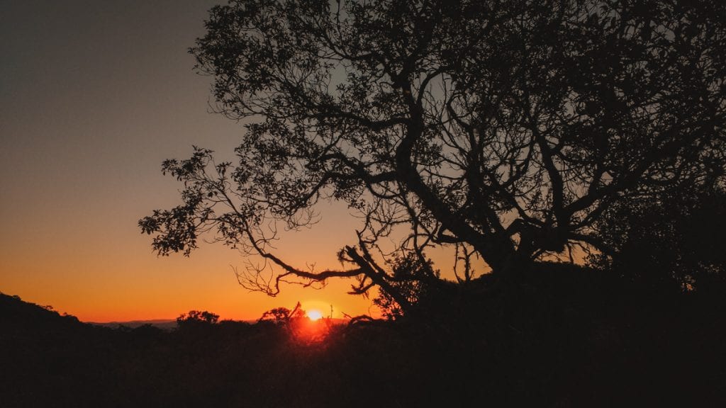 Pôr do sol no Parque Estadual do Ibitipoca, Minas Gerais