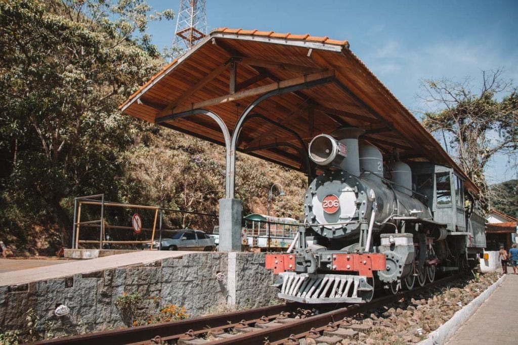 Locomotiva 206, principal ponto turístico de Conservatória, Rio de Janeiro