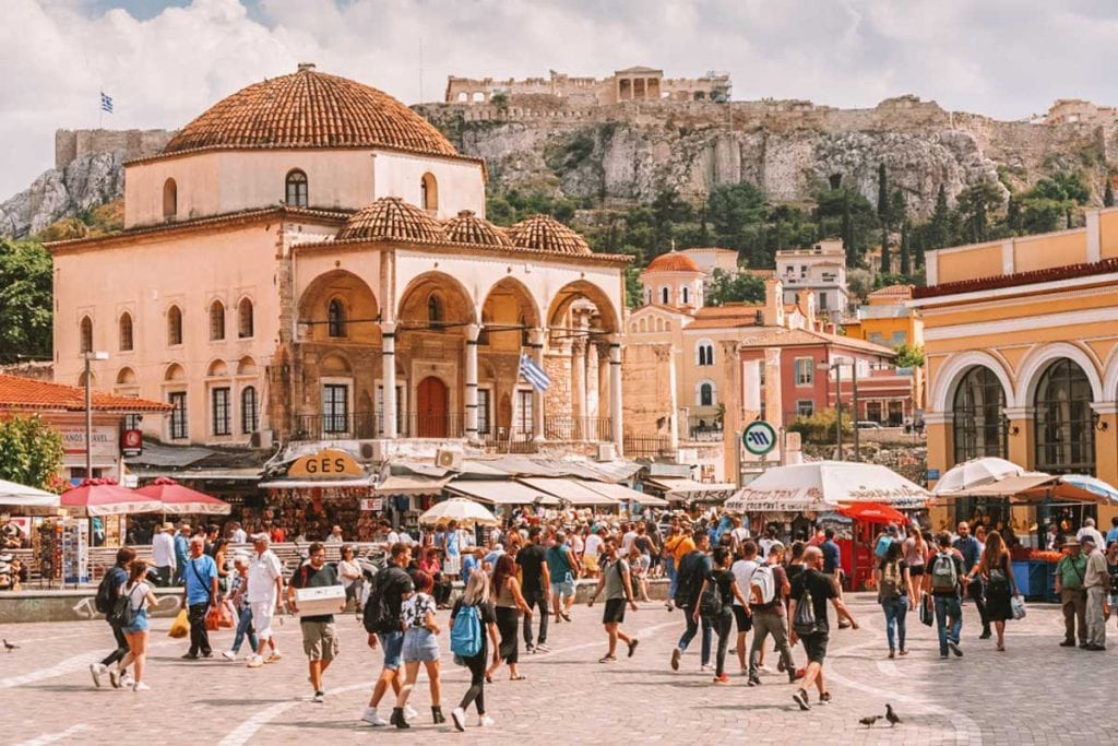 Monastiraki, o maior mercado de rua de Atenas, Grécia