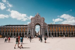 Praça do Comércio, cartão postal de Lisboa, Portugal
