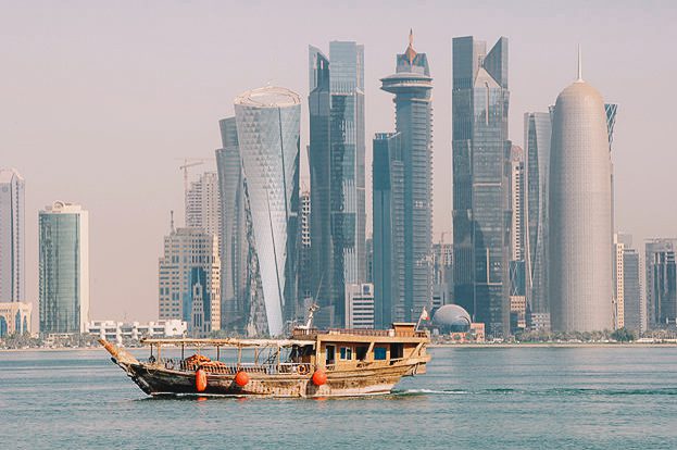 Vista do Corniche de, Doha, capital do Catar