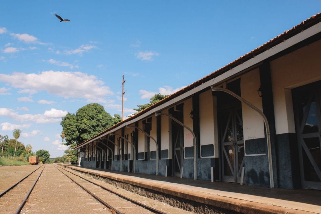 Estação de trem na cidade de Miranda, MS, Pantanal Sul