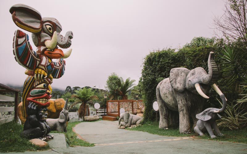Parque dos Elefantes é uma das atrações gratuitas em Campos do Jordão