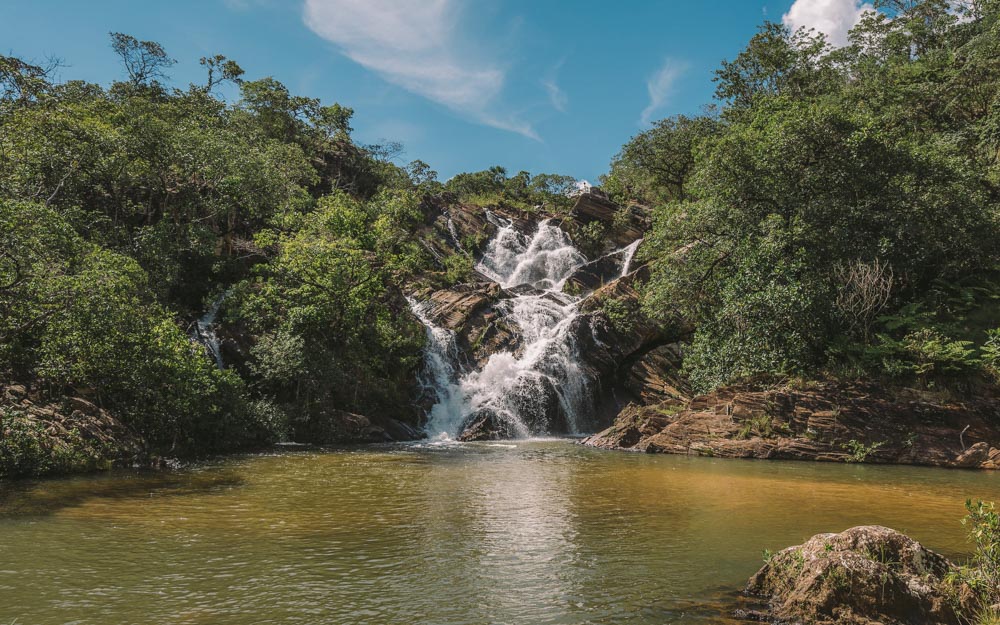 A Cachoeira do Lázaro é uma das três cachoeiras existentes na Reserva Ecológica Vargem Grande, em Pirenópolis, GO