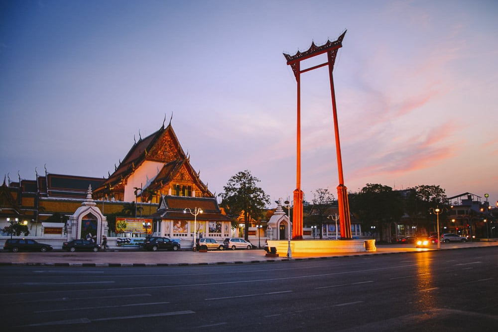 Wat Suthat e o balanço gigante em Bangkok, Tailândia
