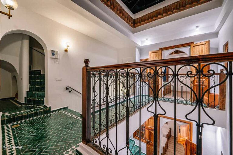 Pátio interno de um riad em Chefchaouen