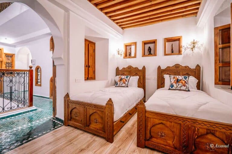 Hotel com duas camas de solteiro em Chefchaouen