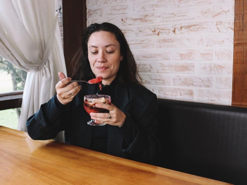 Sopa de morango da Fábrica de Chocolate Gressoney, Monte Verde