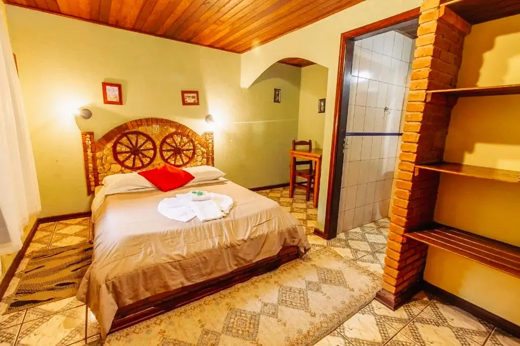 Quarto da Pousada Chalana, uma das mais baratas em Monte Verde