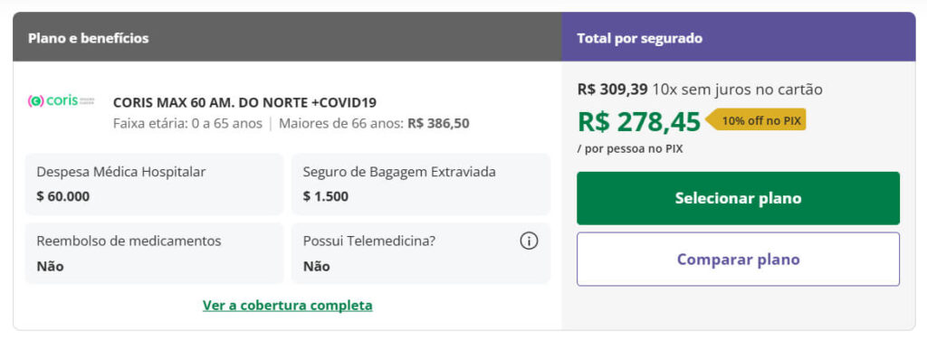 Coris Max 60 América o Norte + Covid19