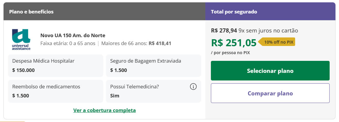 Novo UA 150 Am. do Norte