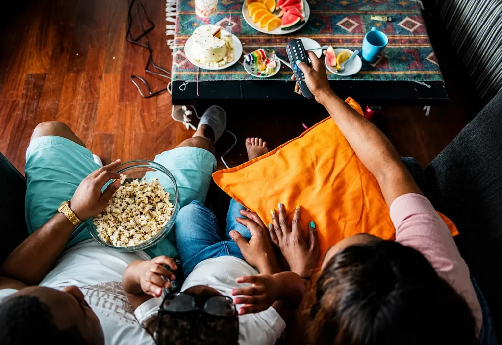 Assistindo série durante uma viagem